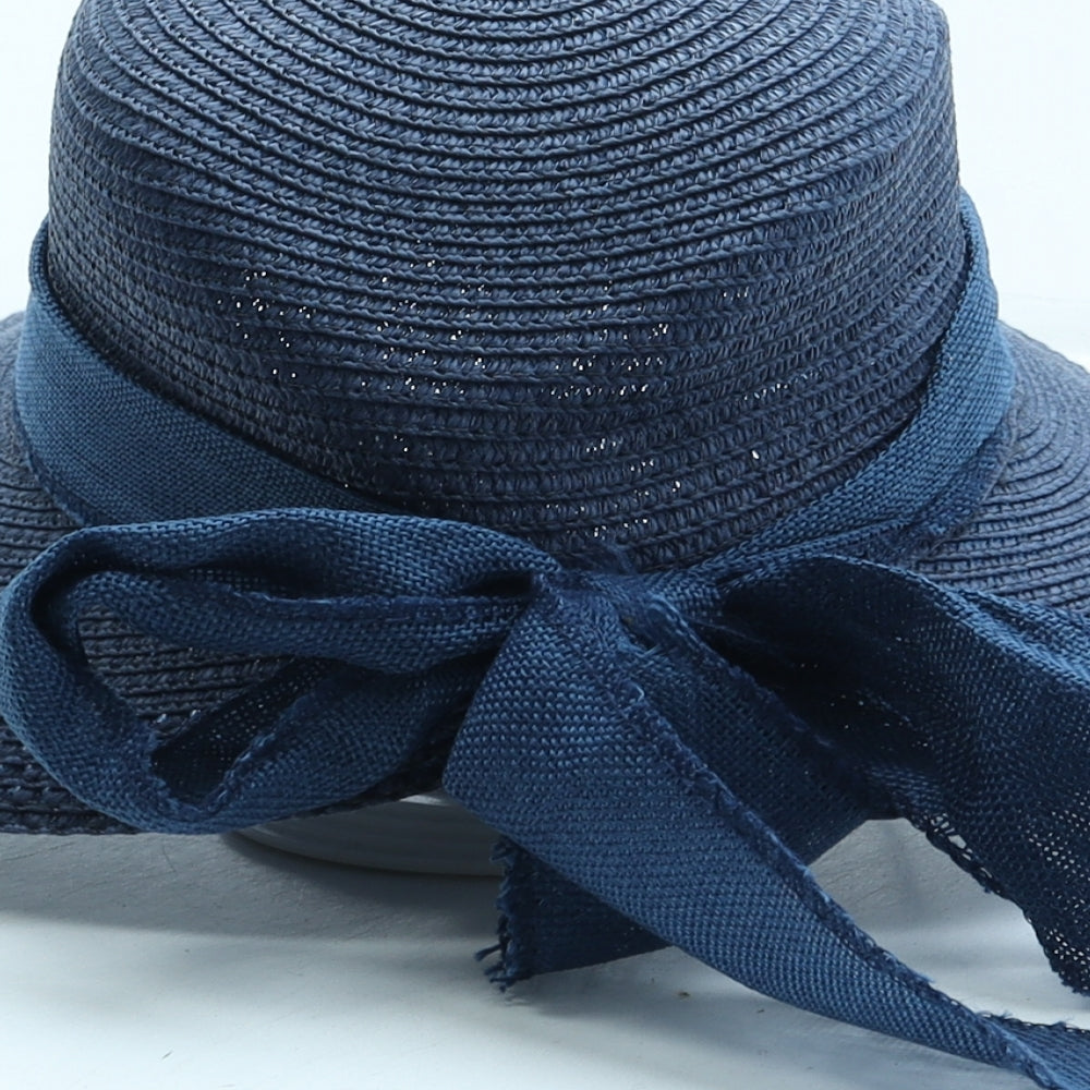 Preworn Womens Blue Paper Panama Hat One Size