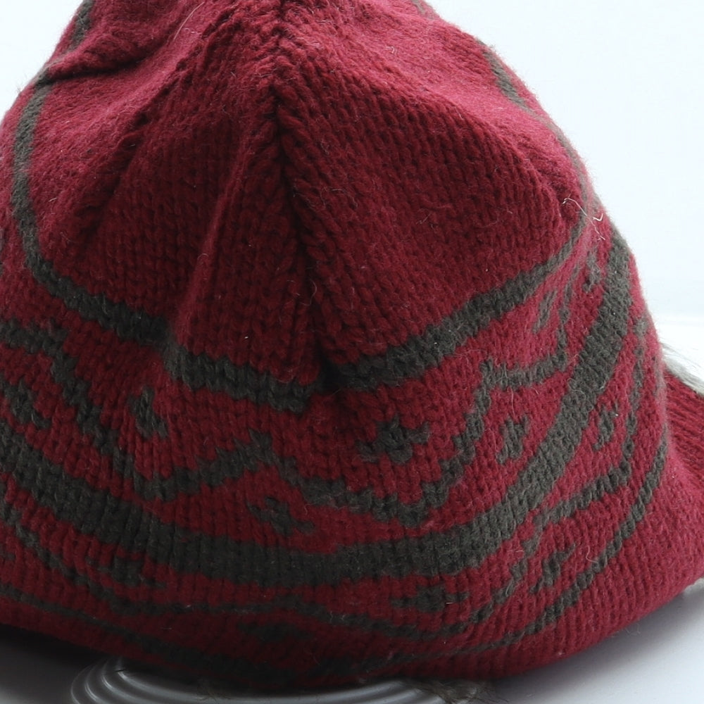 Matalan Womens Red Acrylic Bonnet One Size - Faux Fur