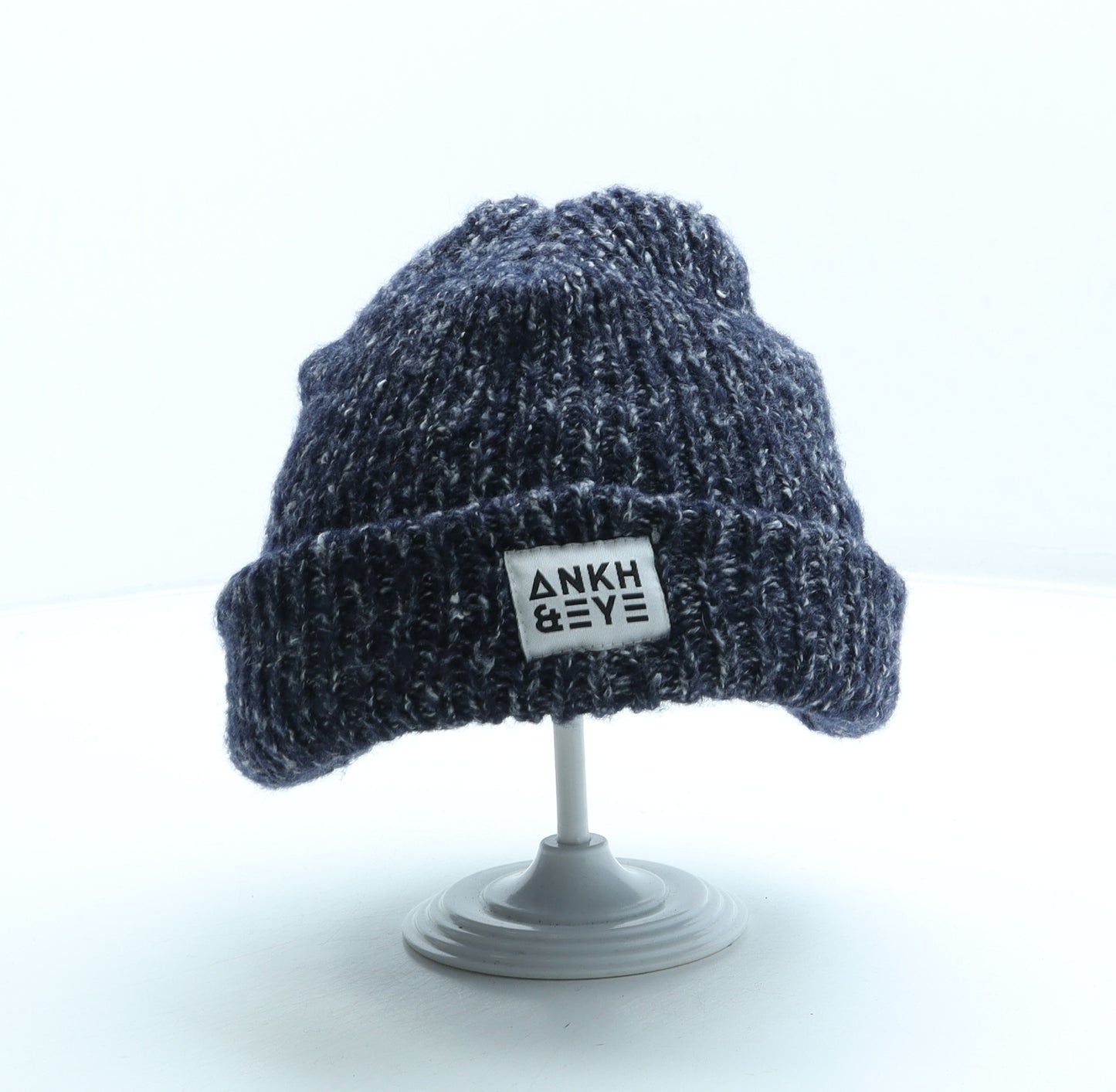 Ankh & Eye Mens Blue Acrylic Beanie One Size