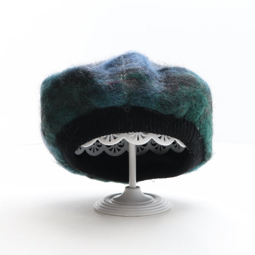James Pringle Weavers Womens Multicoloured Plaid Mohair Beret One Size