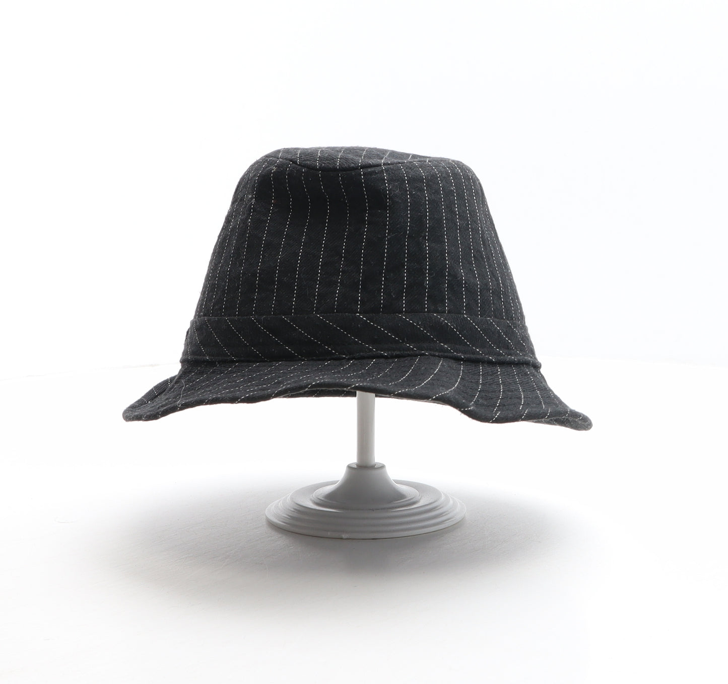 Preworn Womens Black Striped Polyester Trilby One Size
