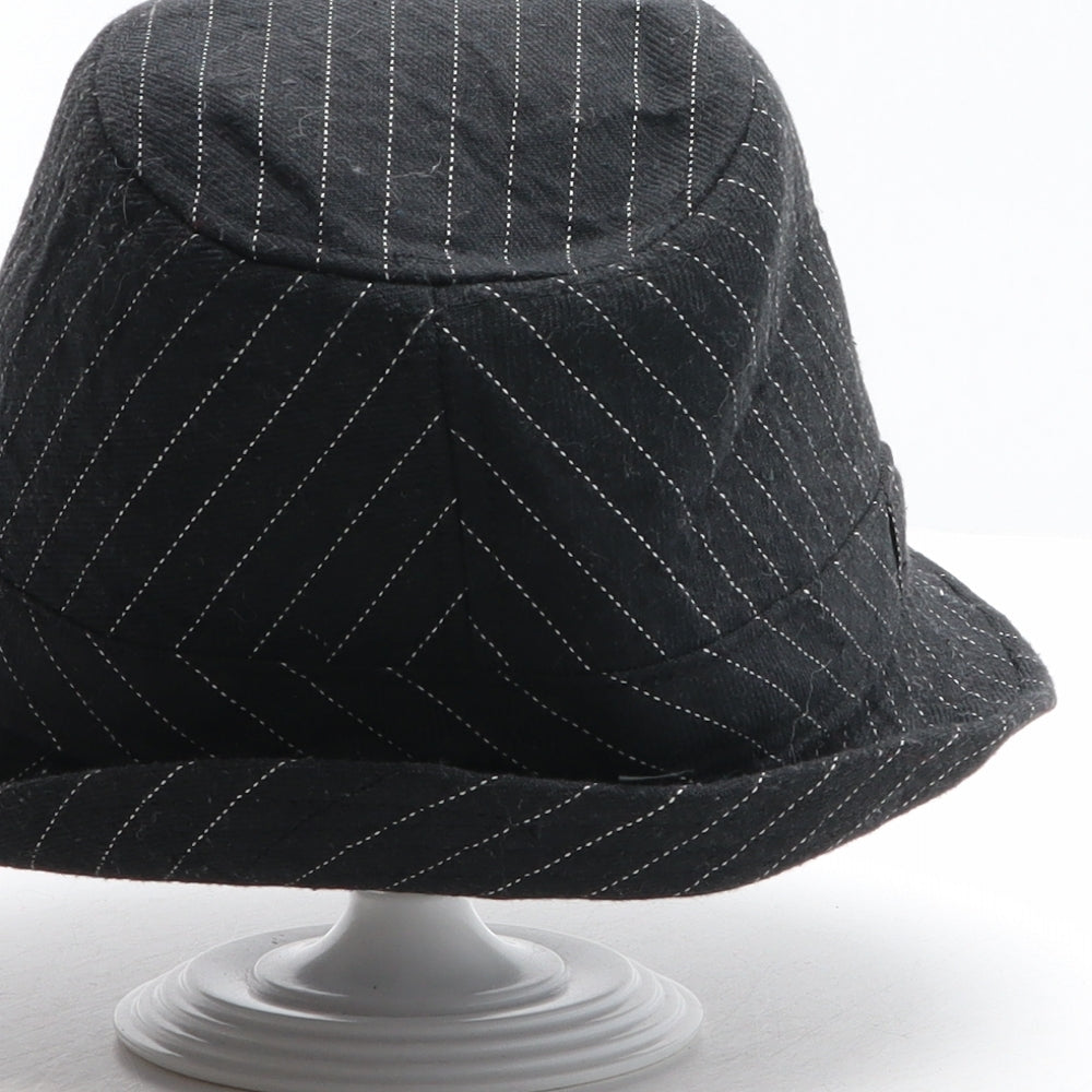 Preworn Womens Black Striped Polyester Trilby One Size