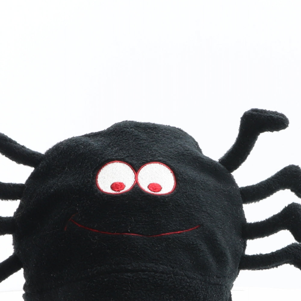 Preworn Boys Black Polyester Beanie One Size - Spider design