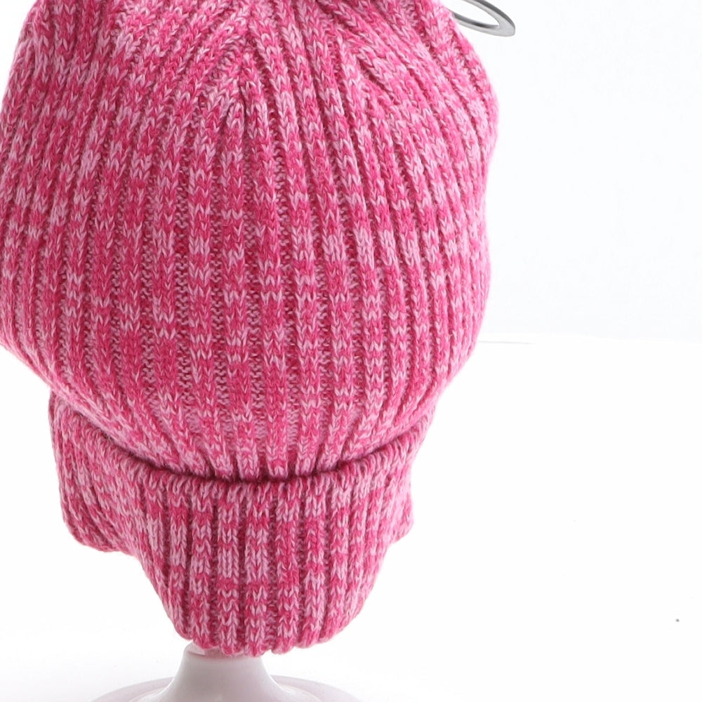 Young Dimension Girls Pink Acrylic Beanie One Size