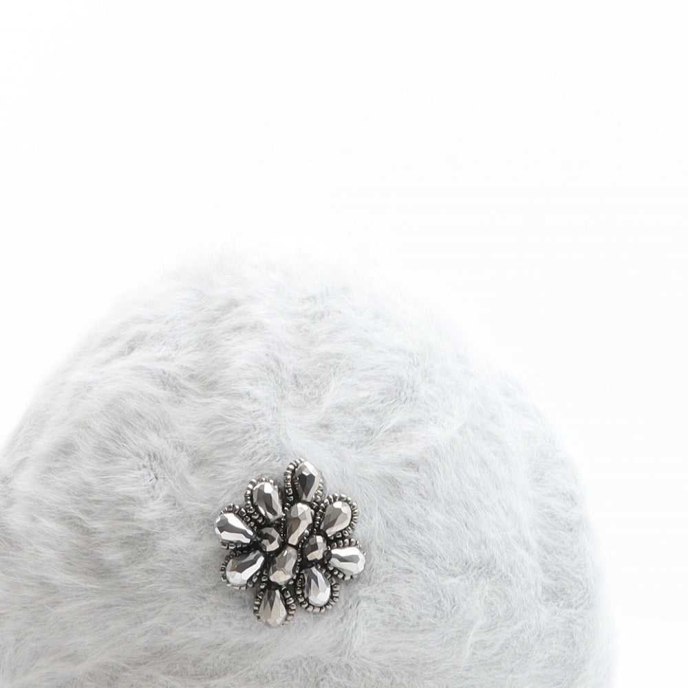 Preworn Womens Grey Angora Beret One Size