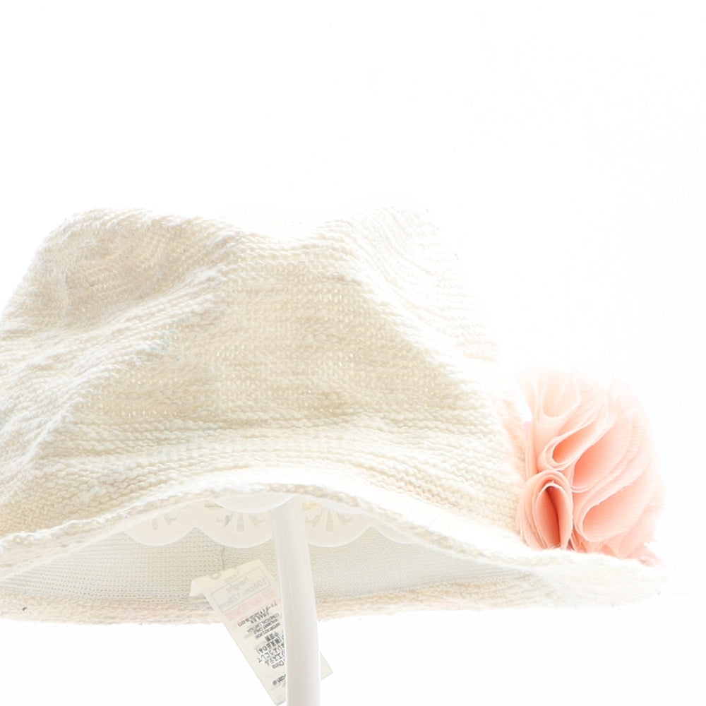 George Girls Beige Polyester Trilby One Size - Flower detail