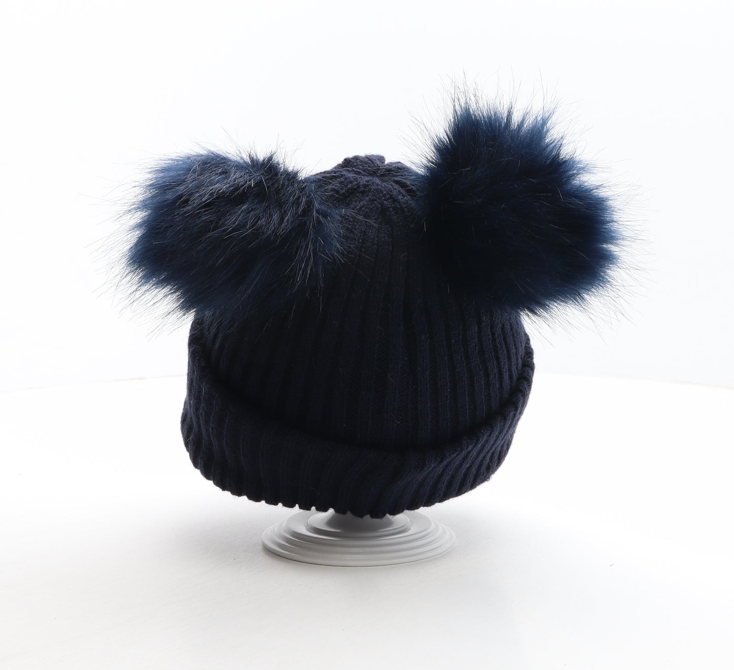 Zoella Womens Blue Acrylic Bobble Hat One Size