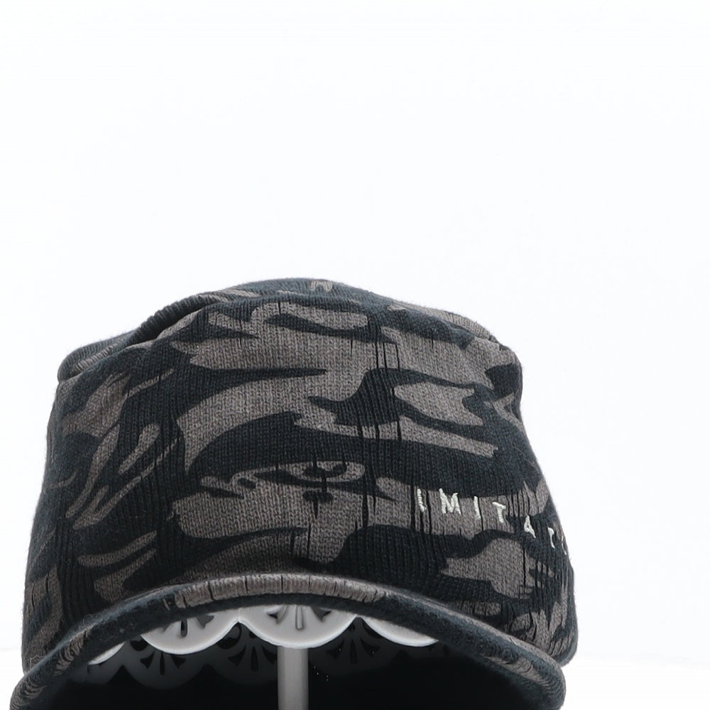 Imitation Mens Black Geometric Acrylic Balaclava One Size