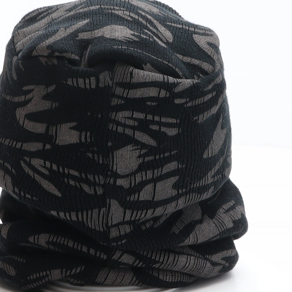 Imitation Mens Black Geometric Acrylic Balaclava One Size