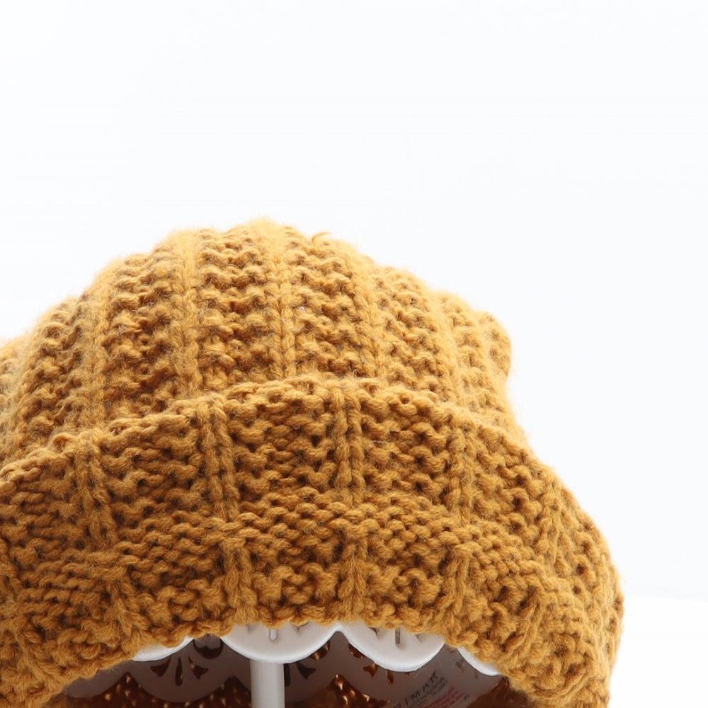 Primark Womens Orange Acrylic Bobble Hat One Size