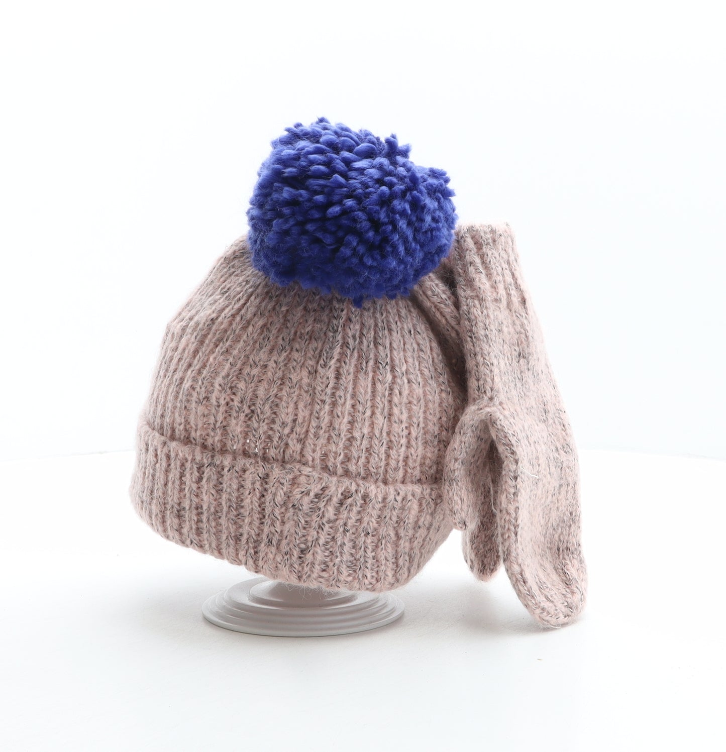 Marks and Spencer Girls Pink Acrylic Bobble Hat One Size - Gloves included