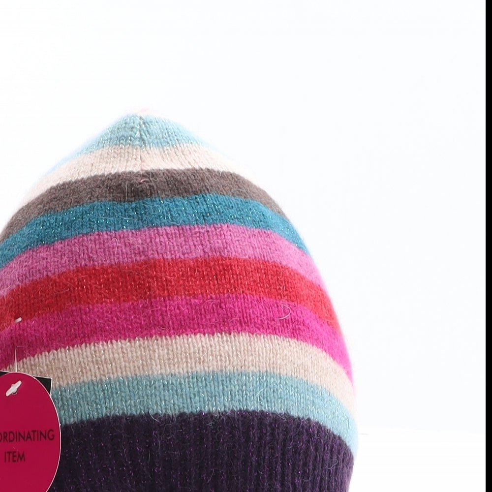 Accessorize Womens Multicoloured Striped Wool Beanie One Size