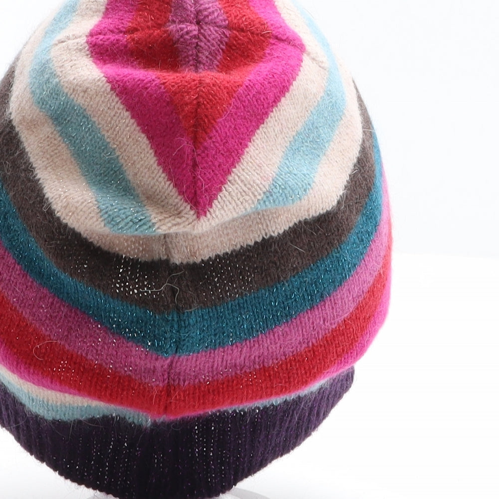 Accessorize Womens Multicoloured Striped Wool Beanie One Size