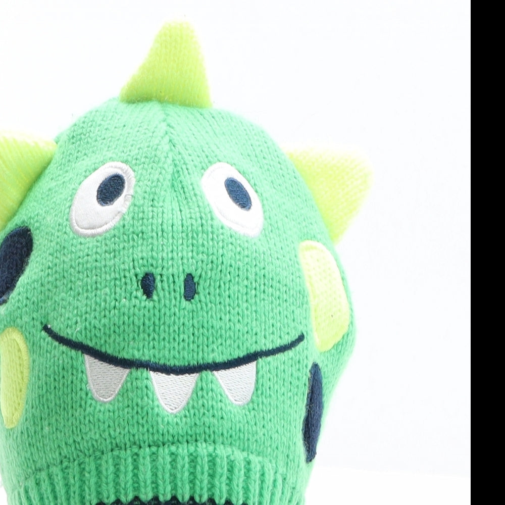 Nutmeg Boys Green Acrylic Beanie One Size - Dinosaur