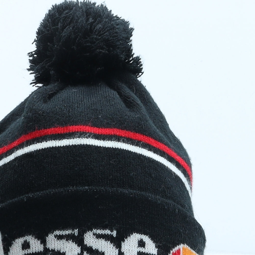 ellesse Womens Black Striped Acrylic Bobble Hat One Size