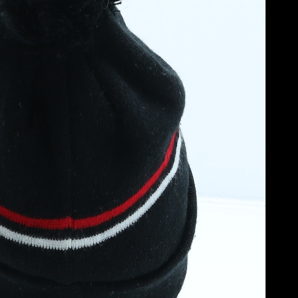 ellesse Womens Black Striped Acrylic Bobble Hat One Size