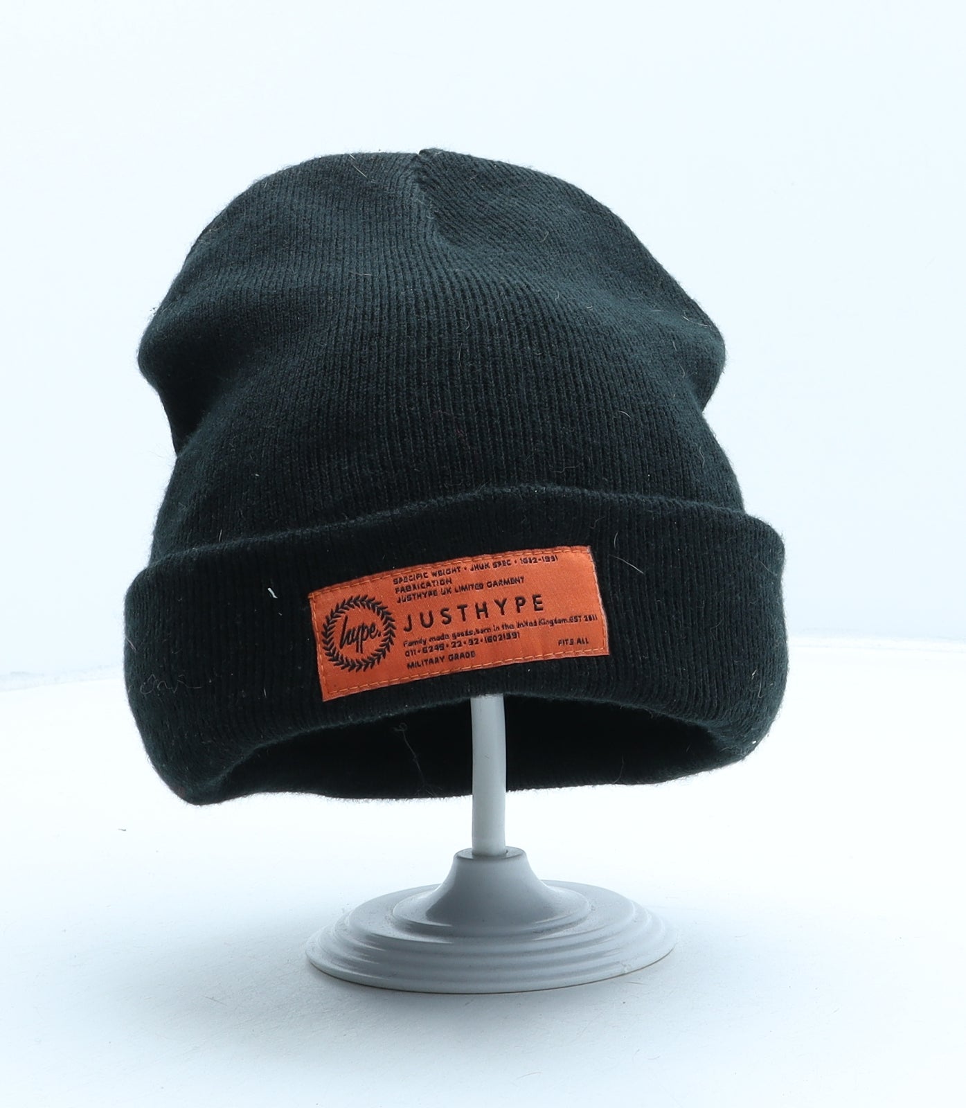 Hype Mens Black Acrylic Beanie One Size