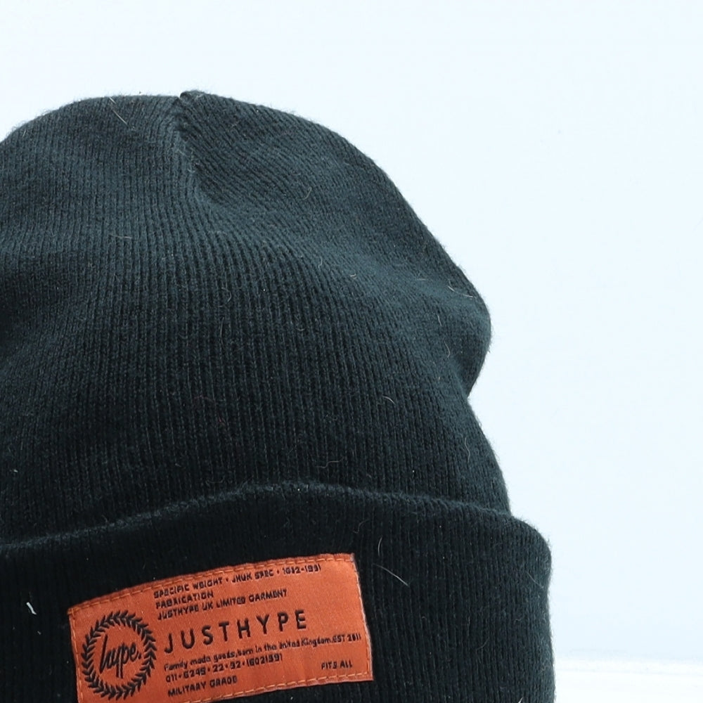 Hype Mens Black Acrylic Beanie One Size