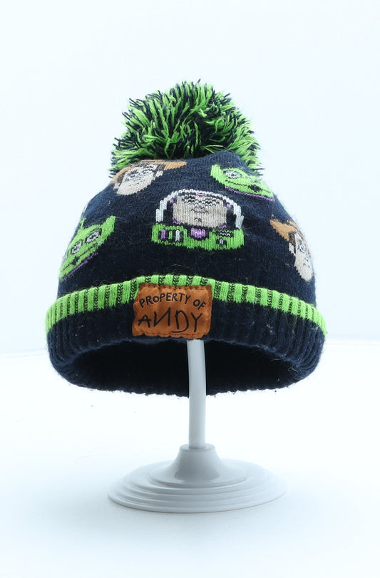 Nutmeg Boys Blue Geometric Acrylic Bobble Hat One Size - Toy Story