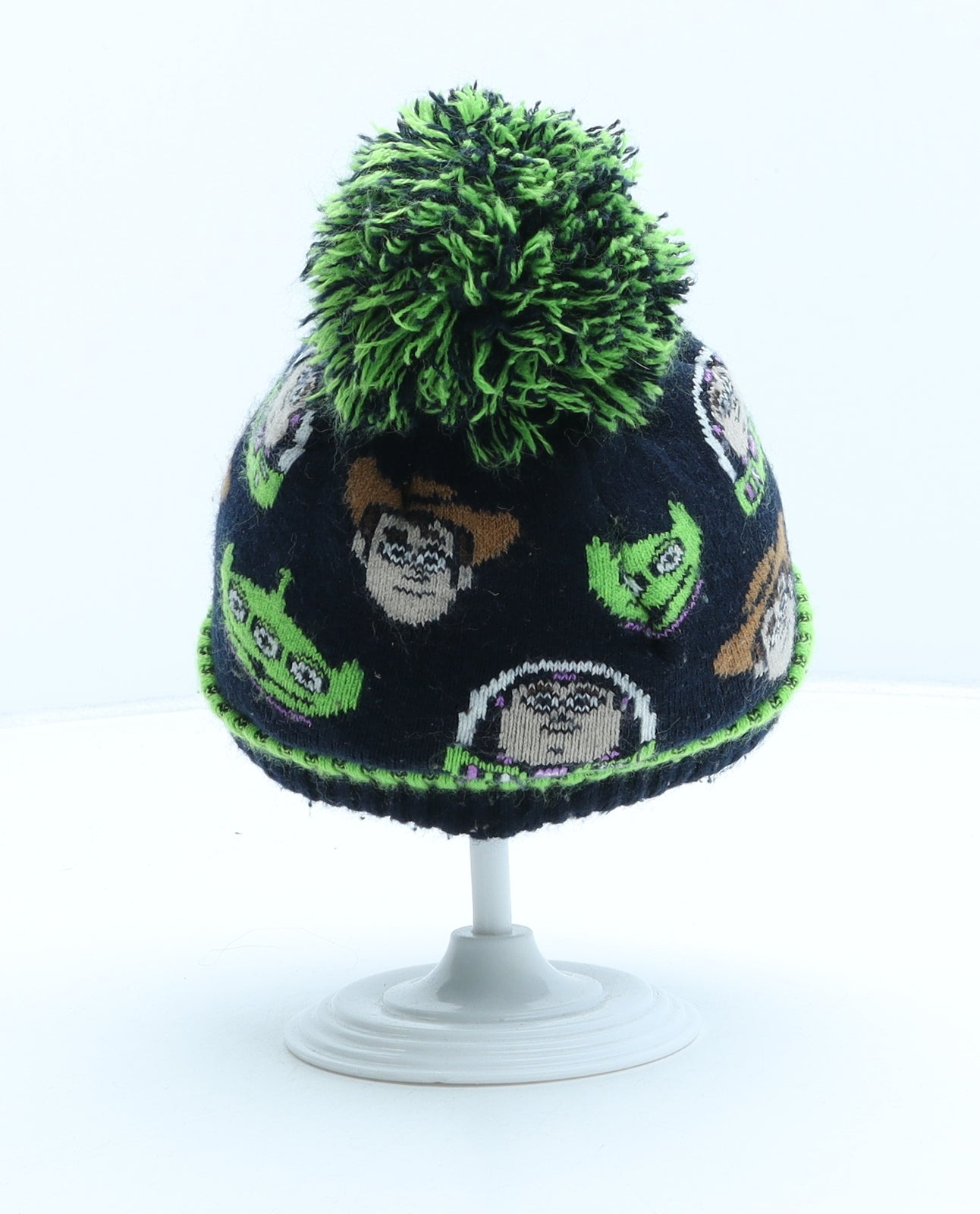 Nutmeg Boys Blue Geometric Acrylic Bobble Hat One Size - Toy Story