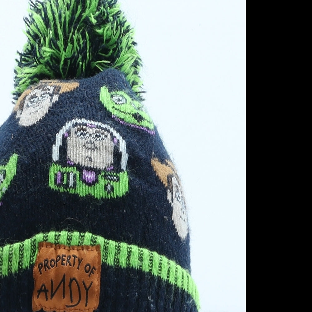 Nutmeg Boys Blue Geometric Acrylic Bobble Hat One Size - Toy Story