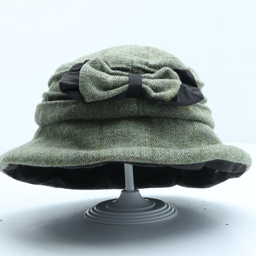 John partridge Womens Green Plaid Wool Bucket Hat One Size