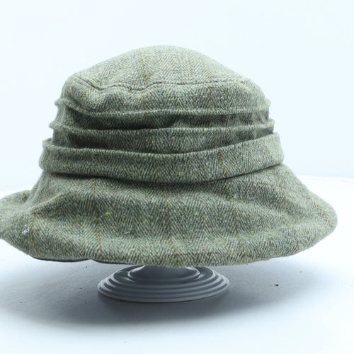 John partridge Womens Green Plaid Wool Bucket Hat One Size