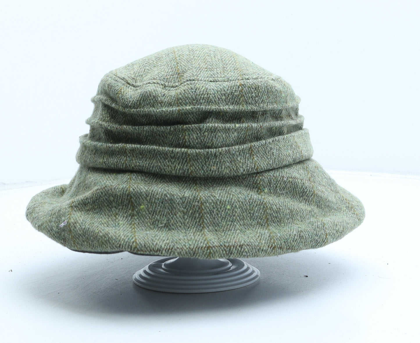 John partridge Womens Green Plaid Wool Bucket Hat One Size