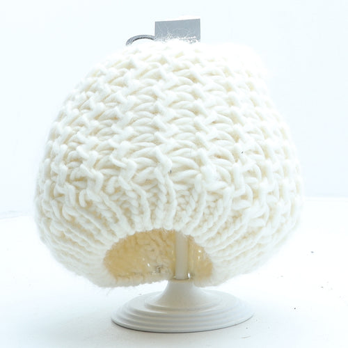 George Womens Beige Acrylic Beanie One Size
