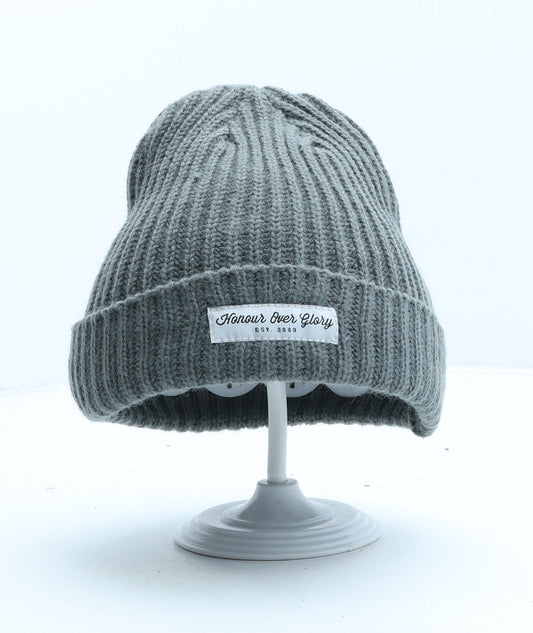 Honour Over Glory Boys Grey Acrylic Beanie One Size