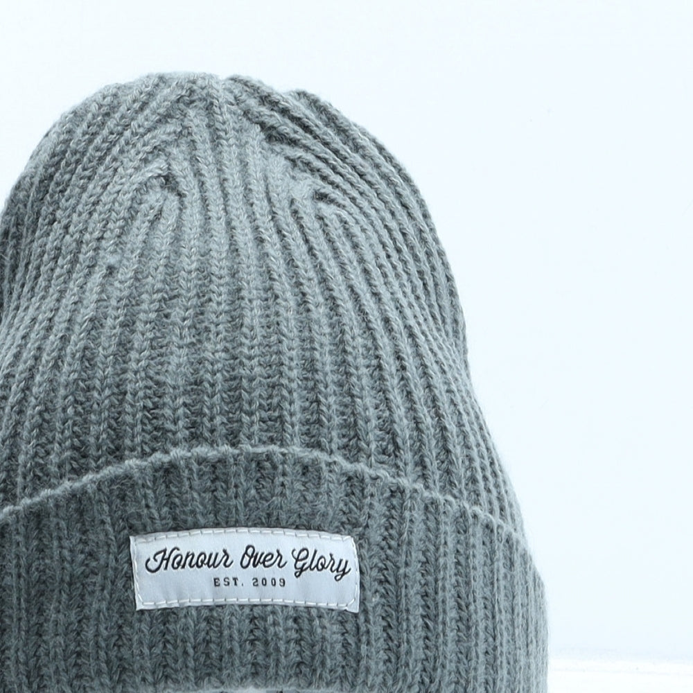 Honour Over Glory Boys Grey Acrylic Beanie One Size