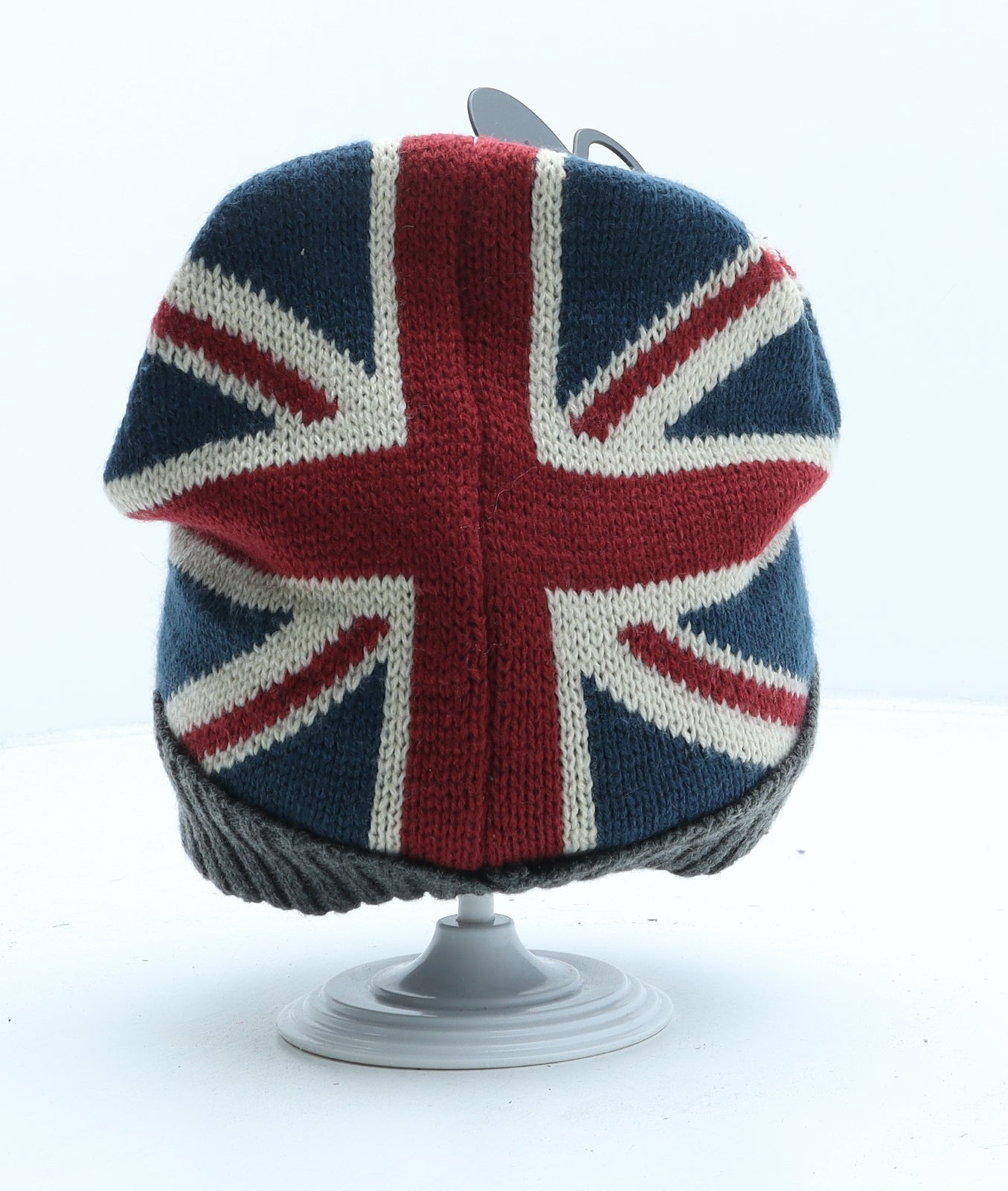 Primark Womens Multicoloured Colourblock Acrylic Beanie One Size - Union Jack