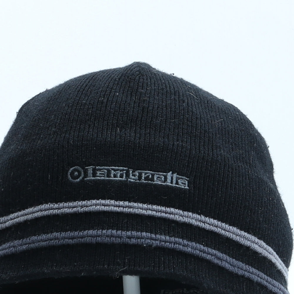Lambretta Mens Black Acrylic Beanie One Size