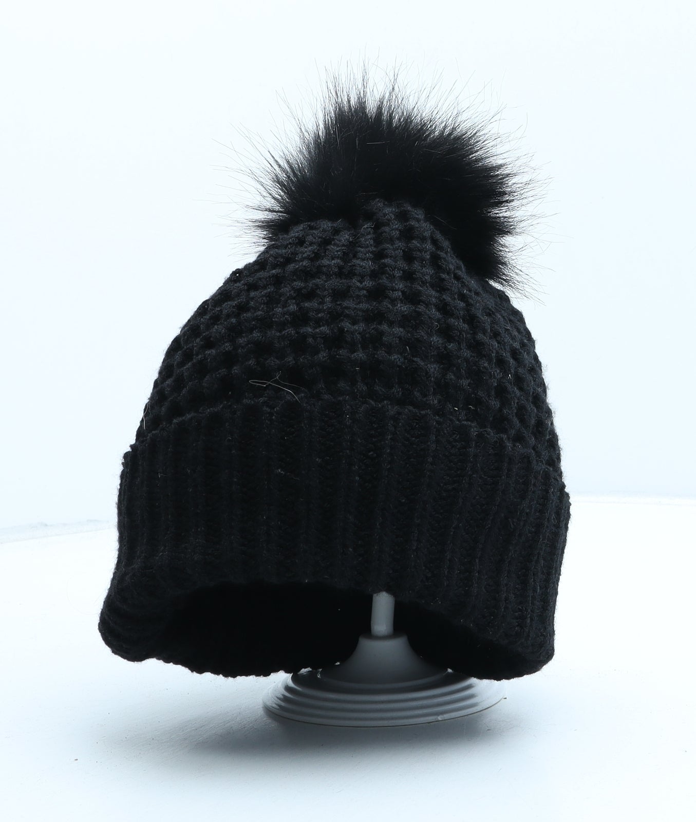 Primark Womens Black Acrylic Bobble Hat One Size