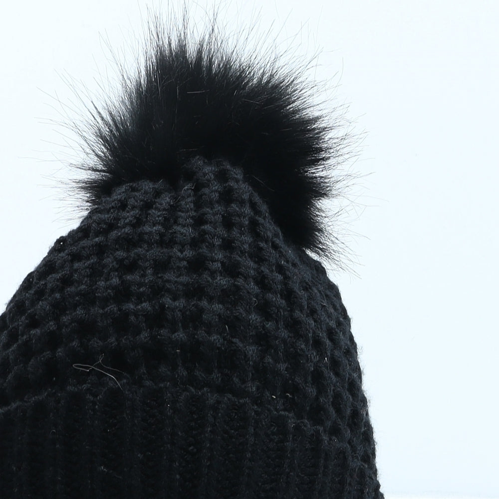 Primark Womens Black Acrylic Bobble Hat One Size
