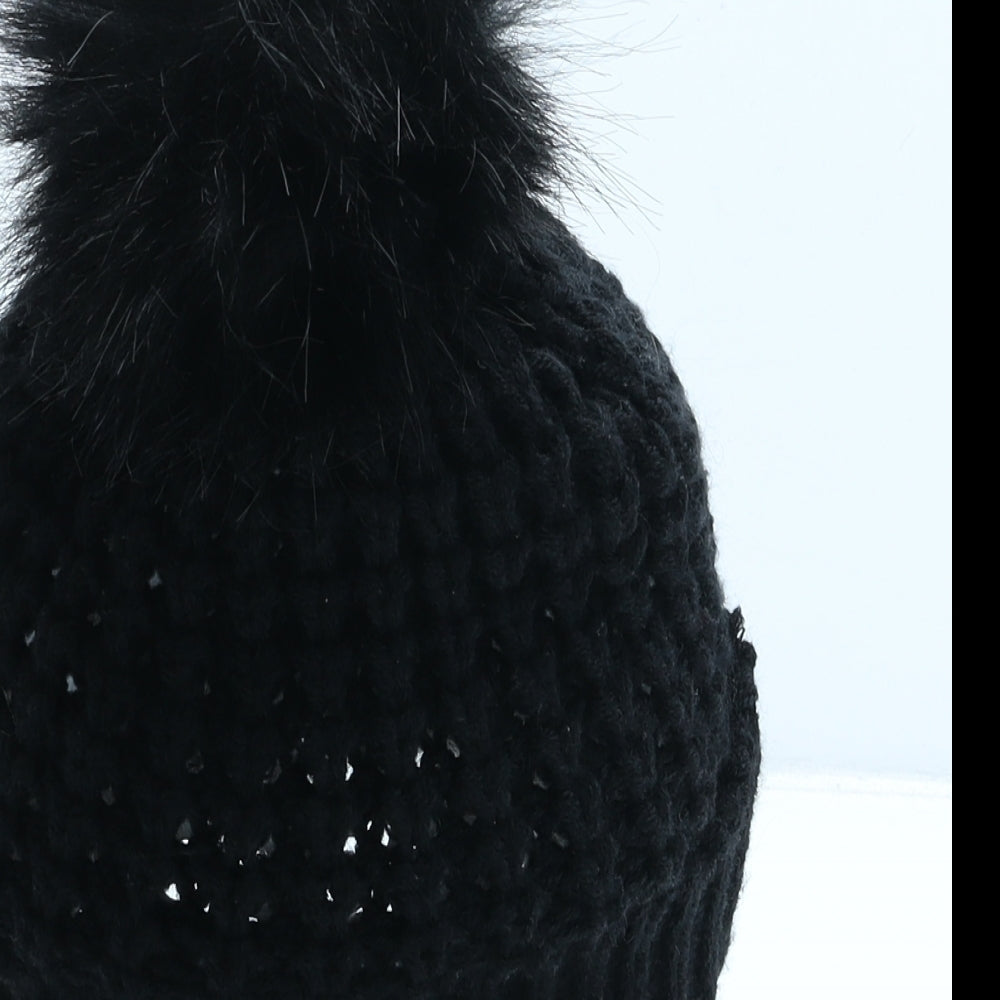 Primark Womens Black Acrylic Bobble Hat One Size