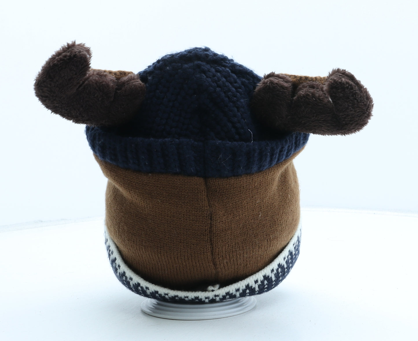 NEXT Boys Brown Geometric Acrylic Beanie One Size - Reindeer