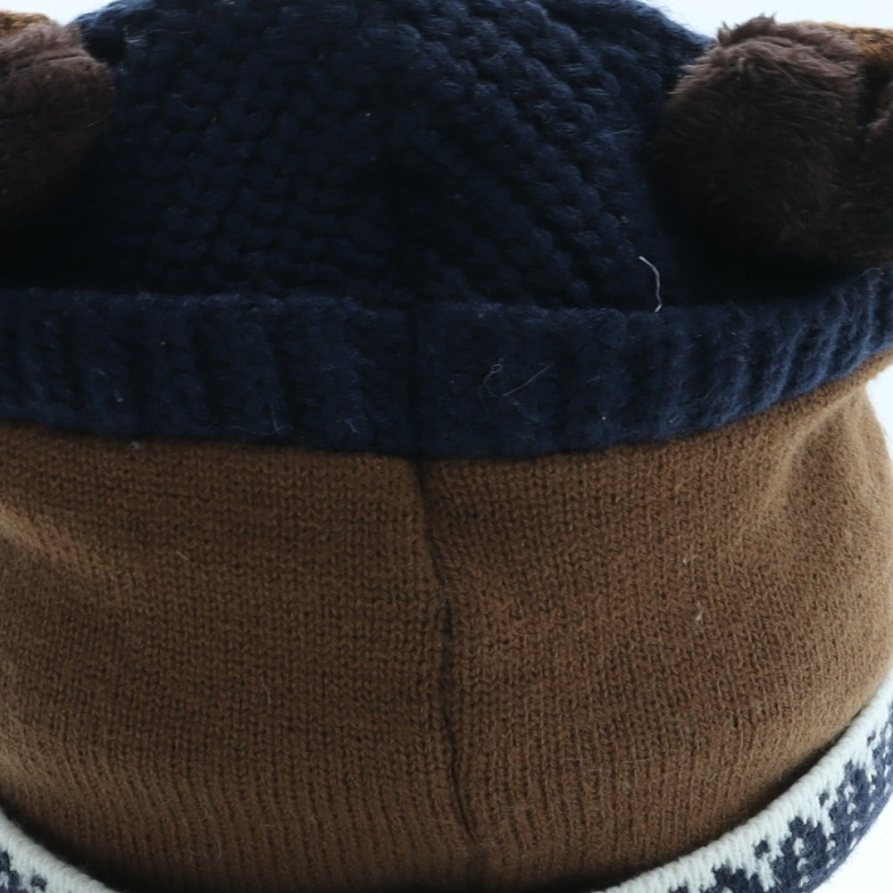 NEXT Boys Brown Geometric Acrylic Beanie One Size - Reindeer