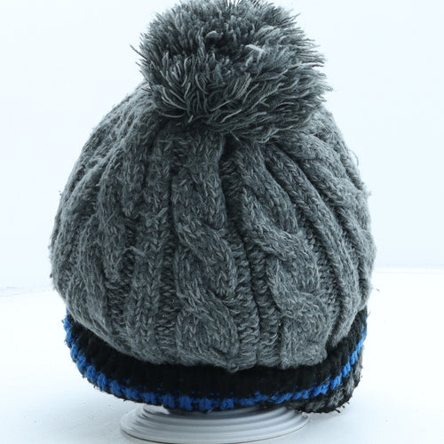 TU Mens Grey Acrylic Beanie One Size