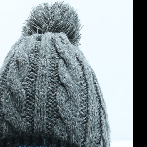 TU Mens Grey Acrylic Beanie One Size