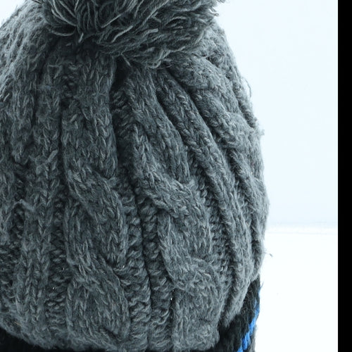 TU Mens Grey Acrylic Beanie One Size