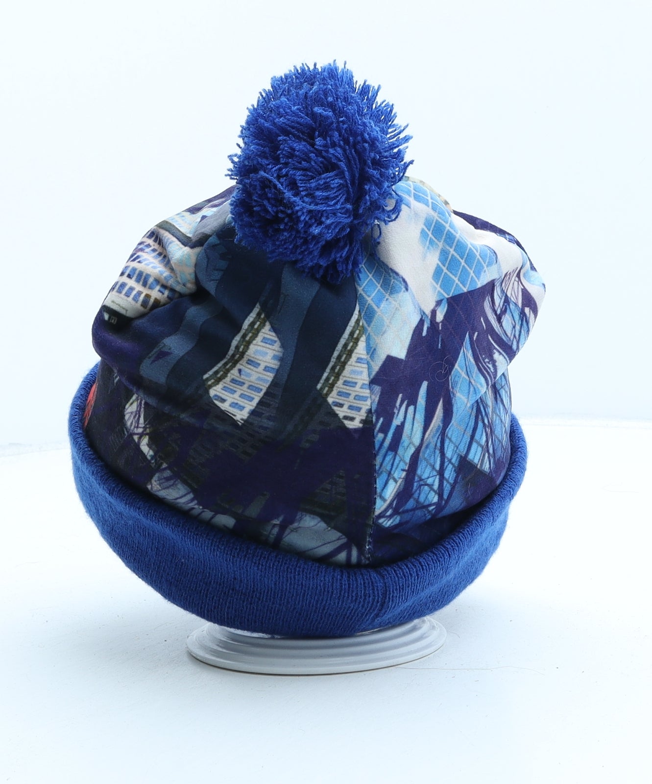 Marvel Boys Blue Geometric Polyester Bobble Hat One Size - Spiderman