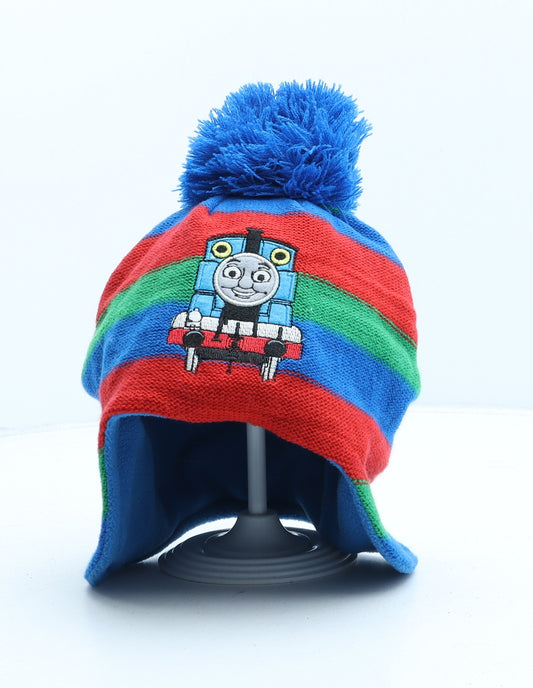 George Boys Multicoloured Striped Acrylic Bonnet One Size - Thomas The Tank Engine