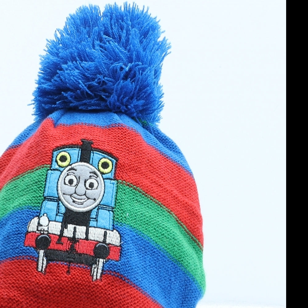 George Boys Multicoloured Striped Acrylic Bonnet One Size - Thomas The Tank Engine