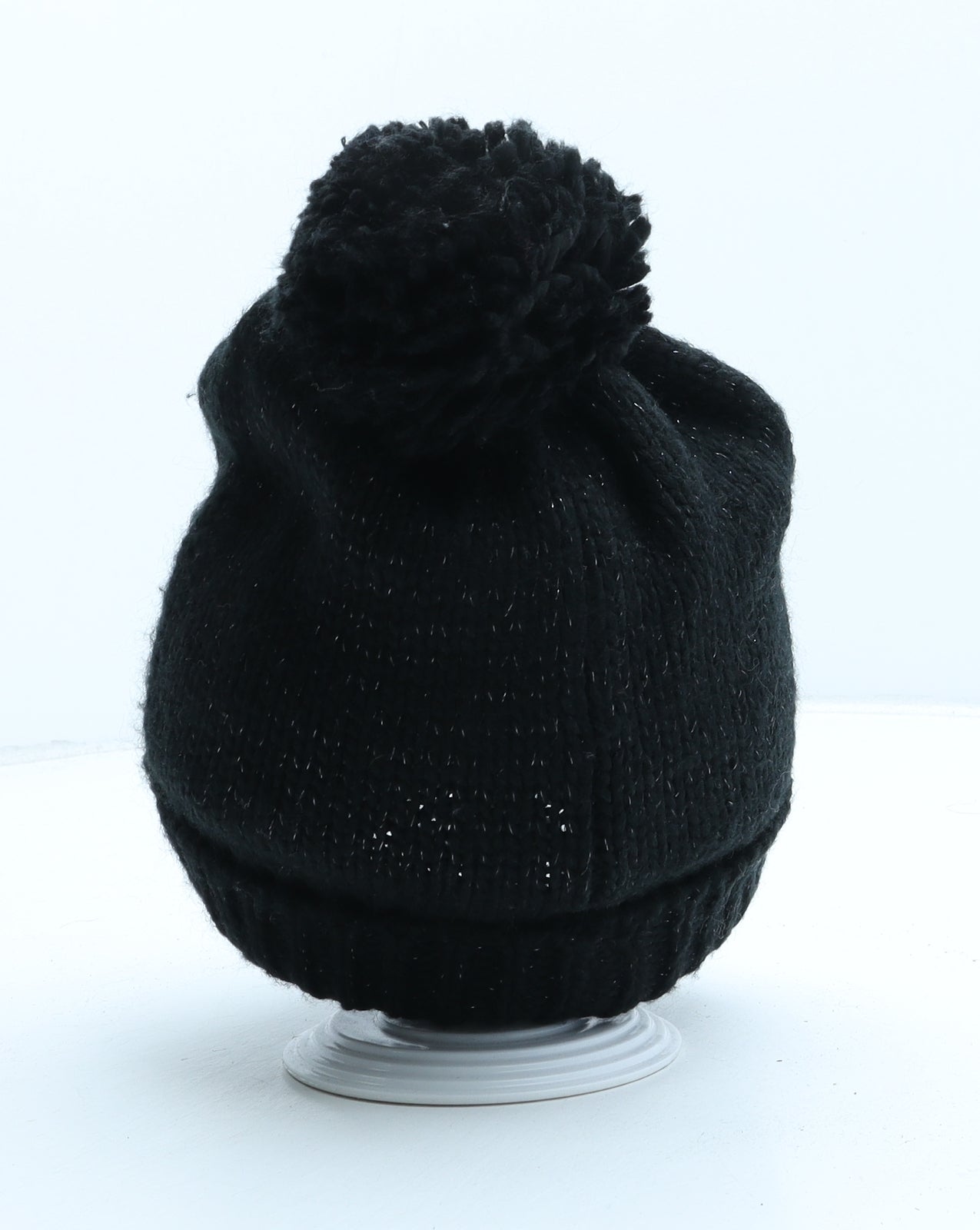 TU Womens Black Acrylic Bobble Hat One Size - Bah Humbug!