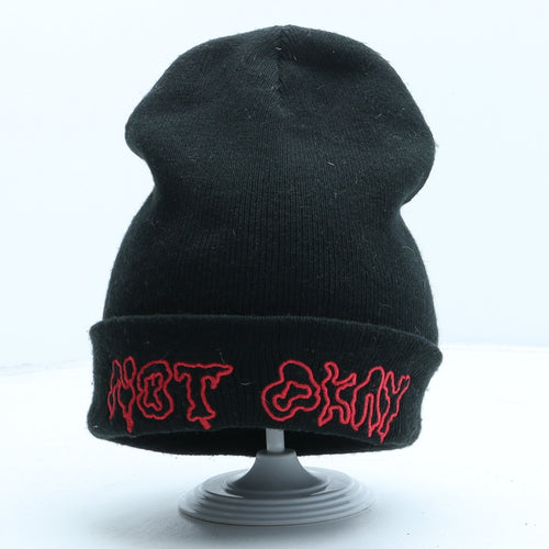 Dropdead Mens Black Acrylic Beanie One Size - Not Okay
