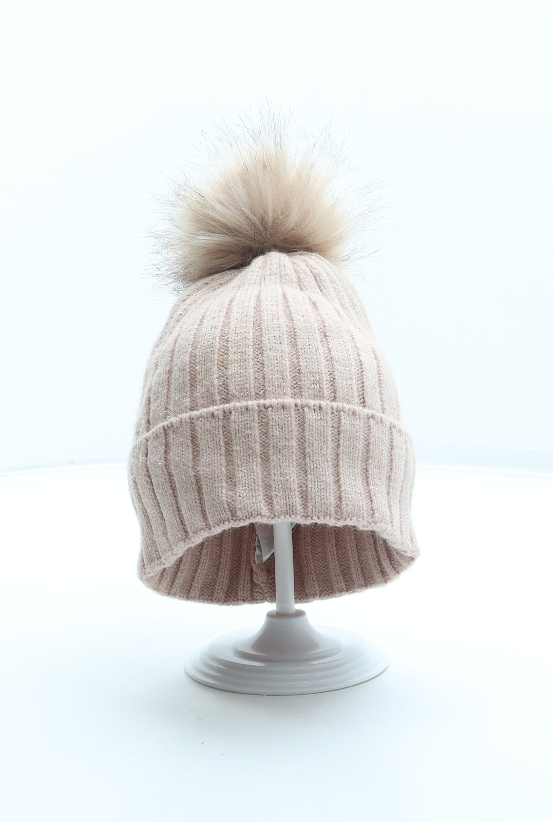 Primark Girls Pink Acrylic Bobble Hat Size M