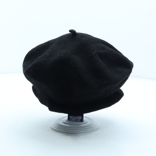 Preworn Womens Black Wool Beret Size M