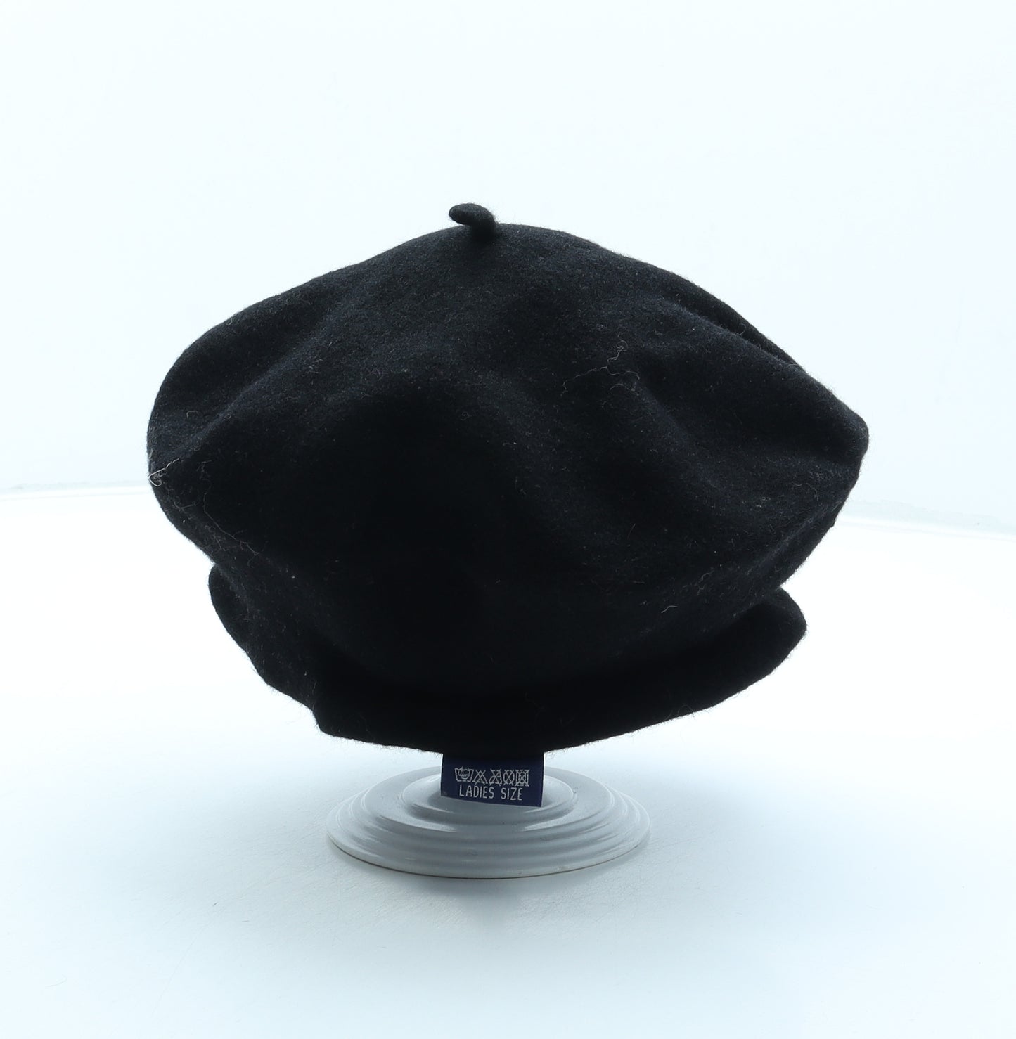 Preworn Womens Black Wool Beret Size M