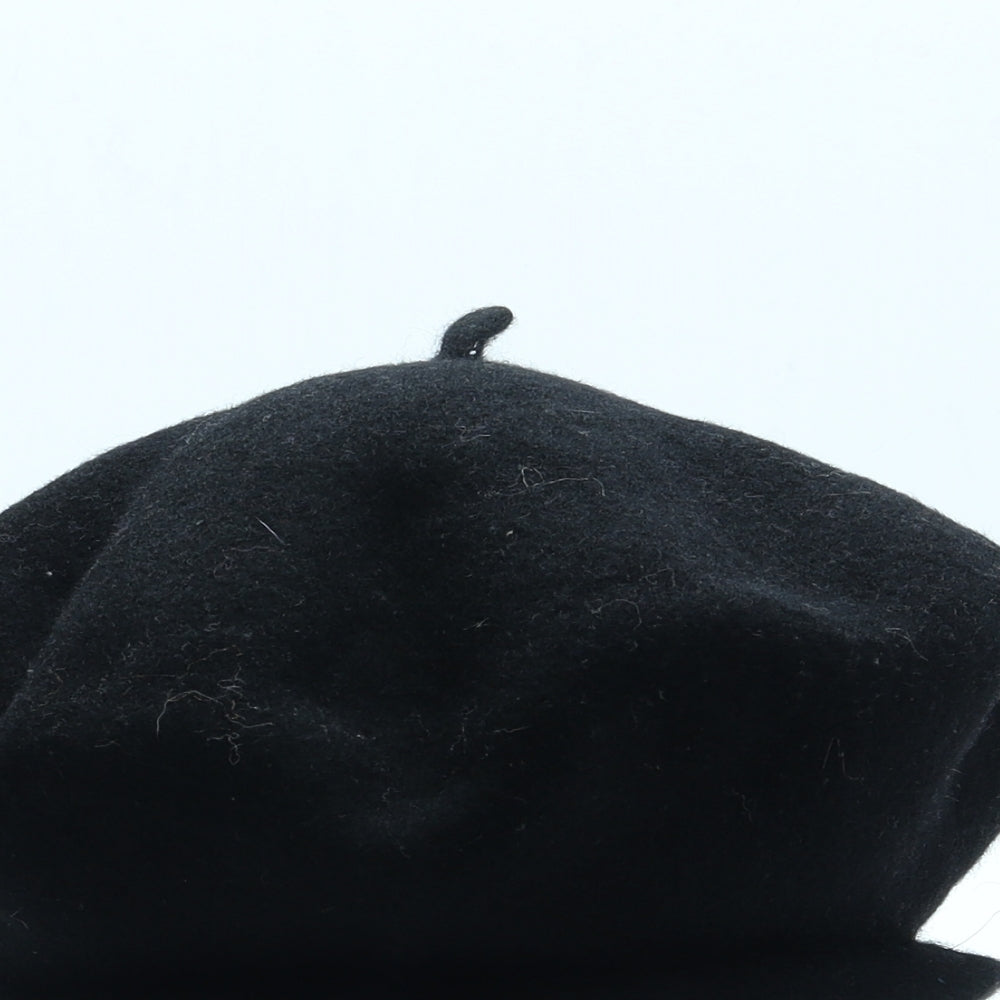 Preworn Womens Black Wool Beret Size M